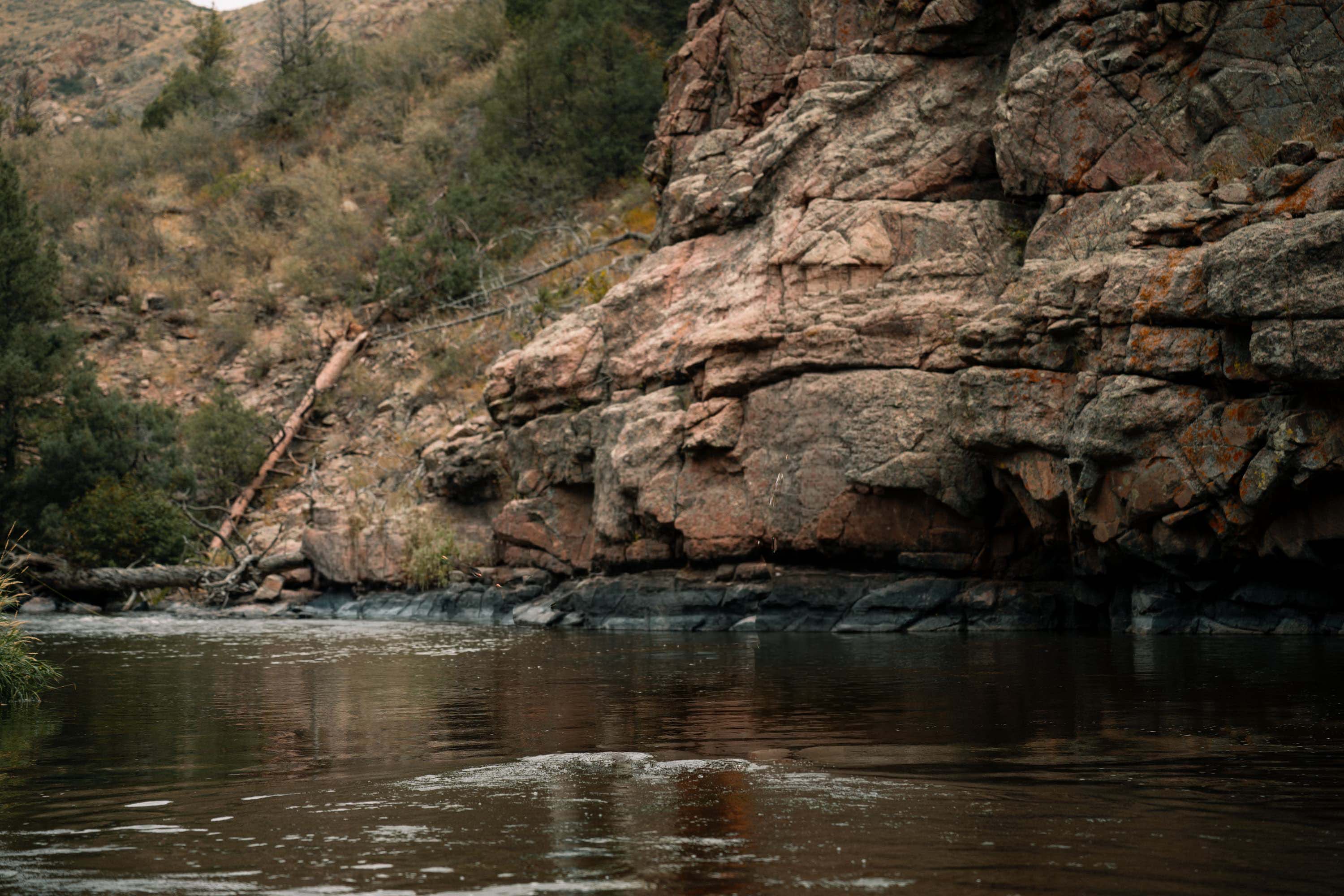 Scenic view of a canyon with a river running through it